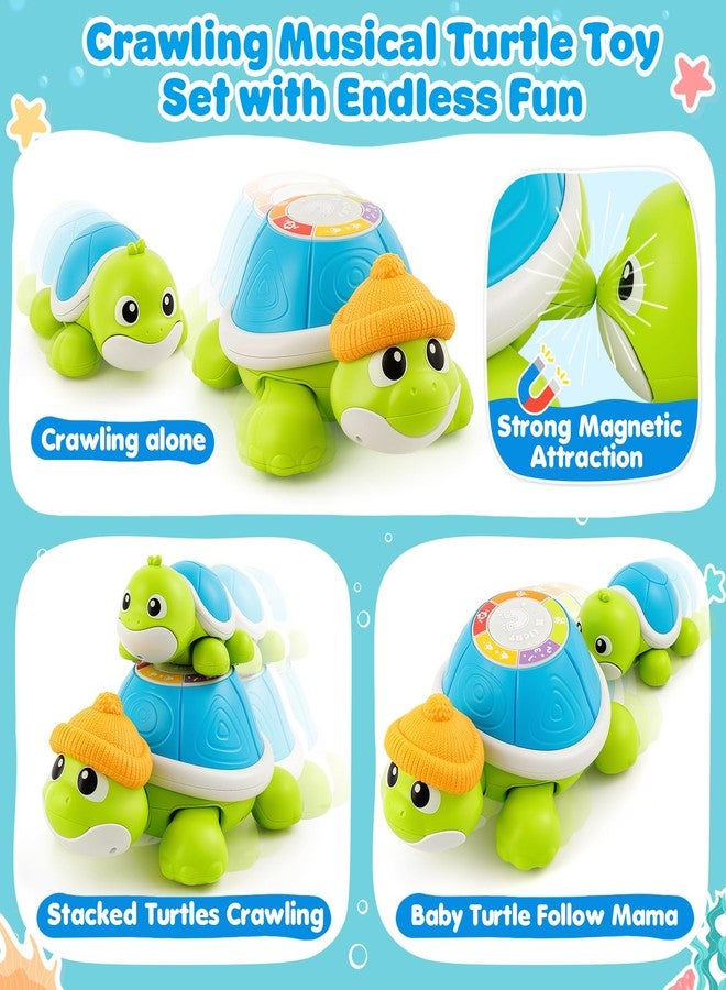 BAYSING Baby Toys 6-12 Months, Musical Turtle Crawling Infant Toy Set for Tummy Time, Early Educational Learning Toys, Baby Essentials Toy, Christmas Birthday Gifts for Boy Girl 7 8 9 10 11 Month 0-1 Year Old - Image 3